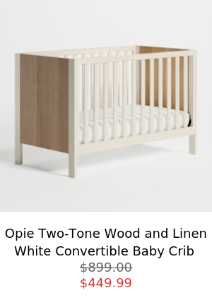  Babyletto Lolly White Natural Wood 3-in-1 Convertible Baby Crib with Toddler Bed Conversion Kit $749.00 