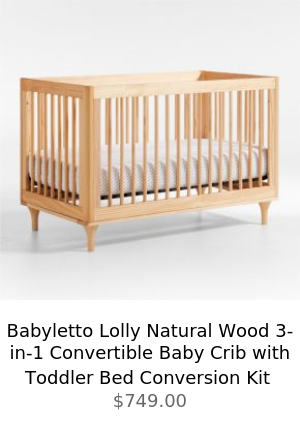  Babyletto Lolly Natural Wood 3- in-1 Convertible Baby Crib with Toddler Bed Conversion Kit $749.99 